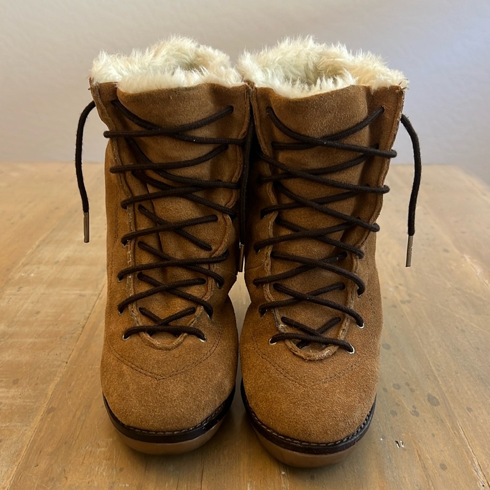 MICHAEL Michael Kors Shearling Wedge Ankle Boots